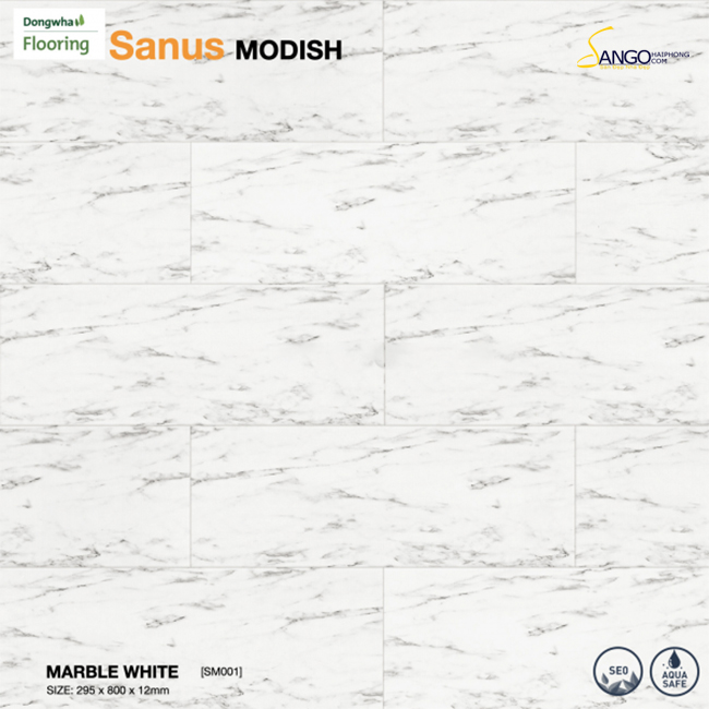 Sàn gỗ Dongwha Sanus SM001 - Marble White
